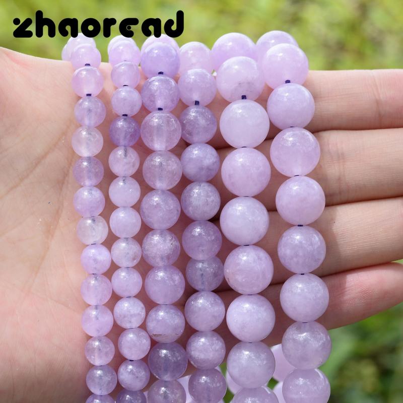 Light Purple Amethysts Round Stone Beads for Jewelry Making DIY Bracelet