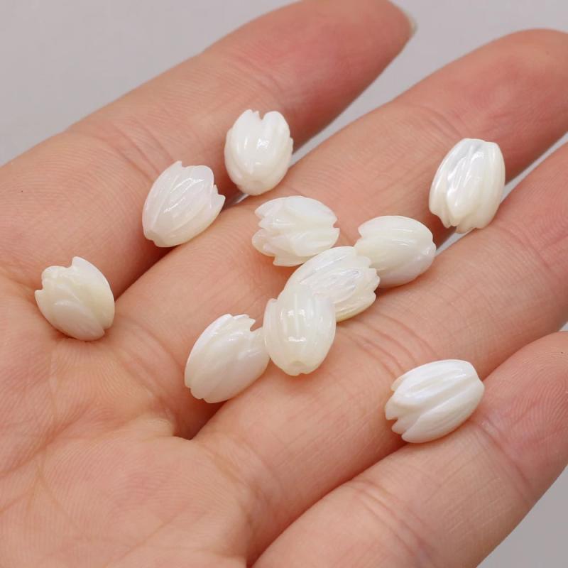 5pc 8x10mm Flower Natural Shell Beads for Jewelry Making DIY Bracelet