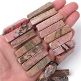 Rhodonite Stone Beads Irregular Rectangle Slab Gems For Necklace Making