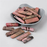 Rhodonite Stone Beads Irregular Rectangle Slab Gems For Necklace Making