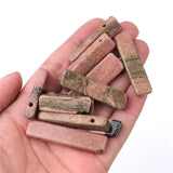 Rhodonite Stone Beads Irregular Rectangle Slab Gems For Necklace Making