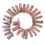 Rhodonite Stone Beads Irregular Rectangle Slab Gems For Necklace Making
