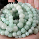 Faceted Burmese Jades Stone Beads 6 8 10mm Natural Spacer Bead Jewelry Making