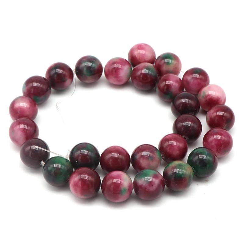 Fuchsia Stone Loose Beads Round Stone Beads Persian Jade Straight Hole Beads