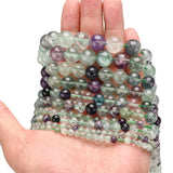 Colorful Fluorite Stone Beads 4-12mm for DIY Jewelry Making