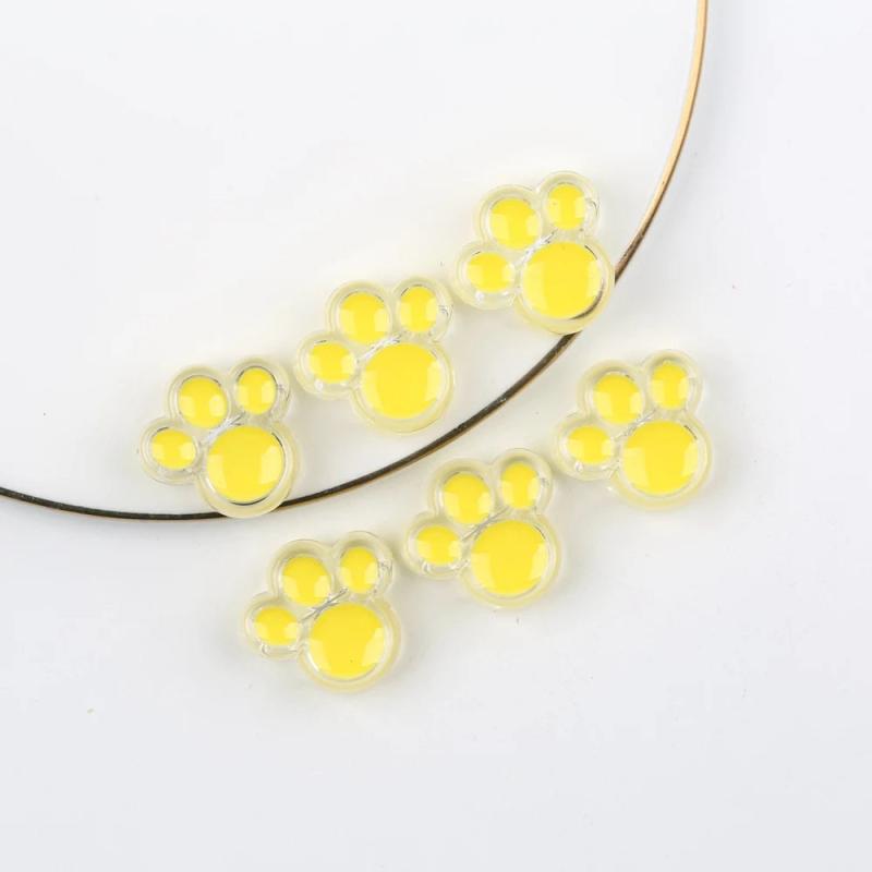 10pcs Animal Paw Shape Acrylic Beads for Jewelry Making DIY Accessories