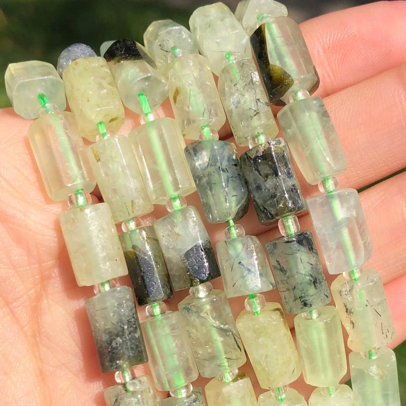 Green Prehnite Faceted Loose Gem Beads for DIY Jewelry Making