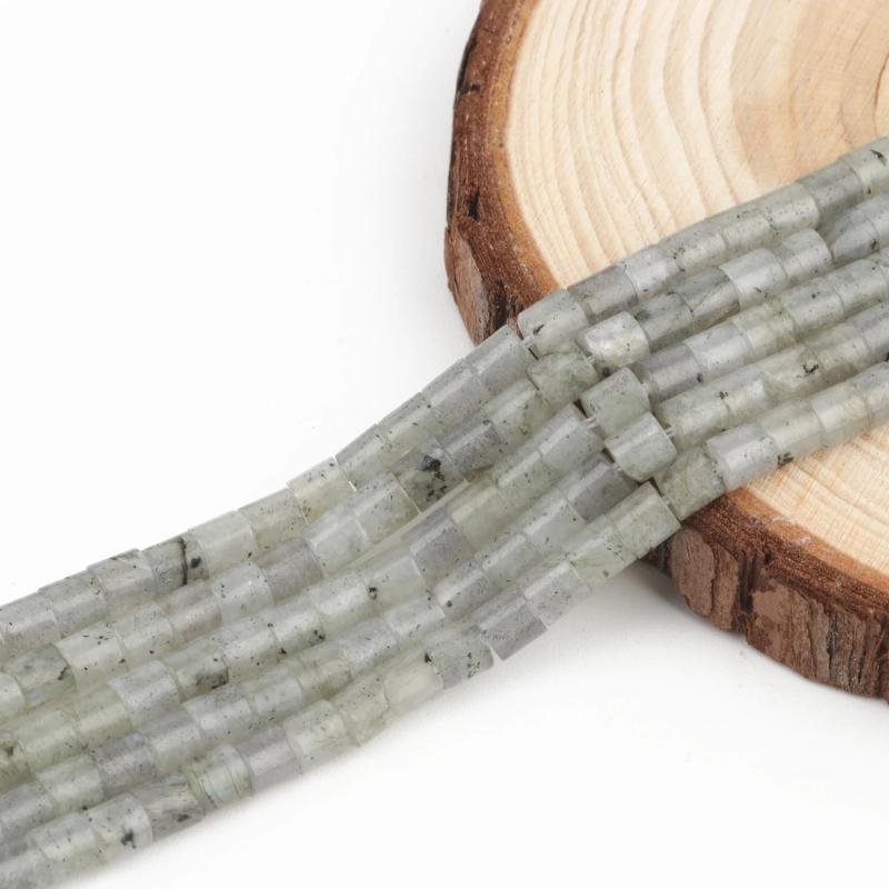 Grey Labradorite Cylinder Beads for Jewelry Making