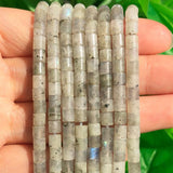 Grey Labradorite Cylinder Beads for Jewelry Making