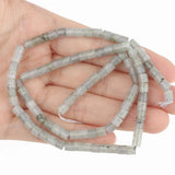 Grey Labradorite Cylinder Beads for Jewelry Making