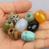18x16mm Big Hole Drum Shape Yellow Jades Aventurine Turquoises Loose Beads