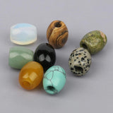 18x16mm Big Hole Drum Shape Yellow Jades Aventurine Turquoises Loose Beads