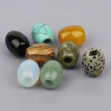 18x16mm Big Hole Drum Shape Yellow Jades Aventurine Turquoises Loose Beads