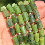 Faceted Green Canadian Jade Loose Beads for DIY Jewelry Making