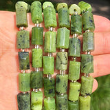 Faceted Green Canadian Jade Loose Beads for DIY Jewelry Making