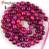 Rose Red Tiger Eye Stone Round Beads 4/6/8/10/12mm For Jewelry Making