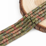Unakite Jaspers Cylinder Shape Beads for DIY Jewelry Making
