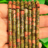 Unakite Jaspers Cylinder Shape Beads for DIY Jewelry Making