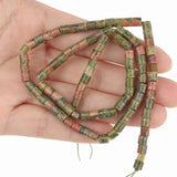 Unakite Jaspers Cylinder Shape Beads for DIY Jewelry Making