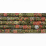 Unakite Jaspers Cylinder Shape Beads for DIY Jewelry Making