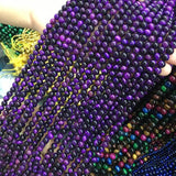 Purple Tiger Eye Stone 4-12mm Round Beads for Jewelry Making