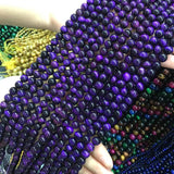 Purple Tiger Eye Stone 4-12mm Round Beads for Jewelry Making