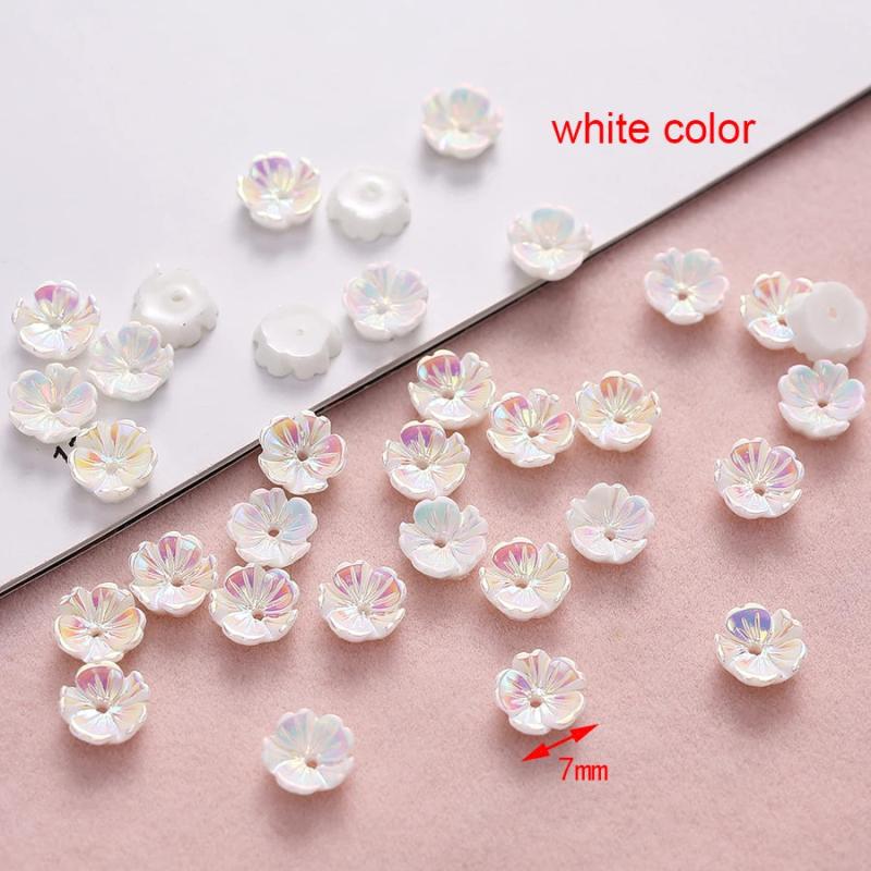 100pc/lot 7mm Resin Shell Plum Blossom Beads for Jewelry DIY