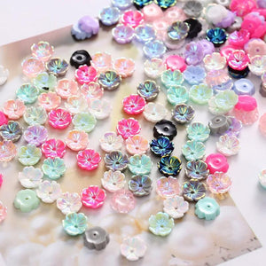 100pc/lot 7mm Resin Shell Plum Blossom Beads for Jewelry DIY