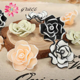 8pc 35mm Polymer Clay Plastic Flower Rose Beads DIY Necklace Hair Jewelry