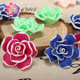 8pc 35mm Polymer Clay Plastic Flower Rose Beads DIY Necklace Hair Jewelry