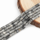 4x4mm Map Jaspers Stone Beads Cylinder Shape for Jewelry Making