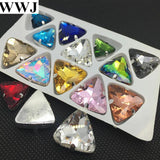 18mm 23mm Sew On Crystal Triangle Fancy Stone with Silver Claw Setting