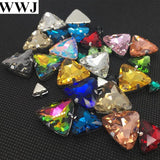 18mm 23mm Sew On Crystal Triangle Fancy Stone with Silver Claw Setting