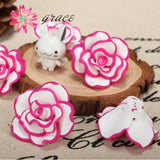 8pc 35mm Polymer Clay Rose Beads Necklace Woman Jewelry Making