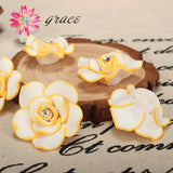 8pc 35mm Polymer Clay Rose Beads Necklace Woman Jewelry Making