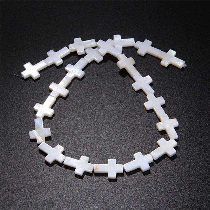 Cross Shape Shell Beads 13x19mm