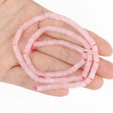 4x4mm Pink Quartz Column Shape Crystals Spacer Beads for Jewelry Making