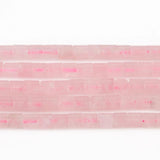 4x4mm Pink Quartz Column Shape Crystals Spacer Beads for Jewelry Making