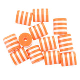 100 Resin Spacer Beads Multicolor Stripe Pattern DIY Bracelets 9mmx8