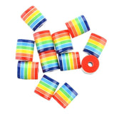 100 Resin Spacer Beads Multicolor Stripe Pattern DIY Bracelets 9mmx8