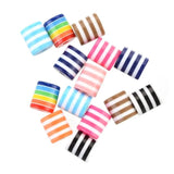 100 Resin Spacer Beads Multicolor Stripe Pattern DIY Bracelets 9mmx8