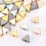 30pcs 7mm Colorful Copper Triangle Spacer Beads for DIY Jewelry Making