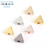 30pcs 7mm Colorful Copper Triangle Spacer Beads for DIY Jewelry Making