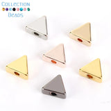 30pcs 7mm Colorful Copper Triangle Spacer Beads for DIY Jewelry Making