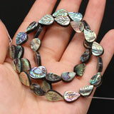 5Pcs Abalone Leaf-Shaped Shell Beads for DIY Jewelry Making