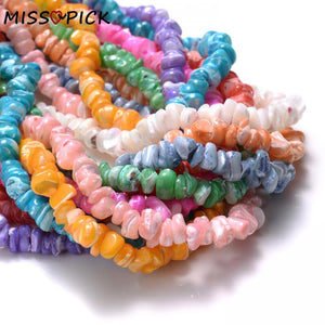 105Pcs/Strip Shell Beads Round Gravel Spacer Beads For Jewelry Making