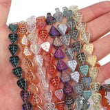 50pcs Glass Leaves Beads Colored Loose Spaced Beads For Jewelry Making DIY