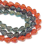 50pcs Glass Leaves Beads Colored Loose Spaced Beads For Jewelry Making DIY