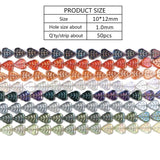 50pcs Glass Leaves Beads Colored Loose Spaced Beads For Jewelry Making DIY