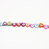 14'' Colorful Shell Beads Double Evil Eye Heart Loose Spacer Beads